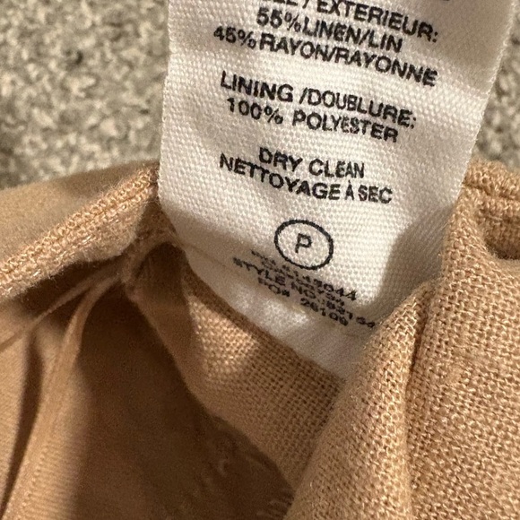 Avec Les Filles Beige Straight Leg Linen Blend Trousers Pants Women's Size 6 - Picture 4 of 8